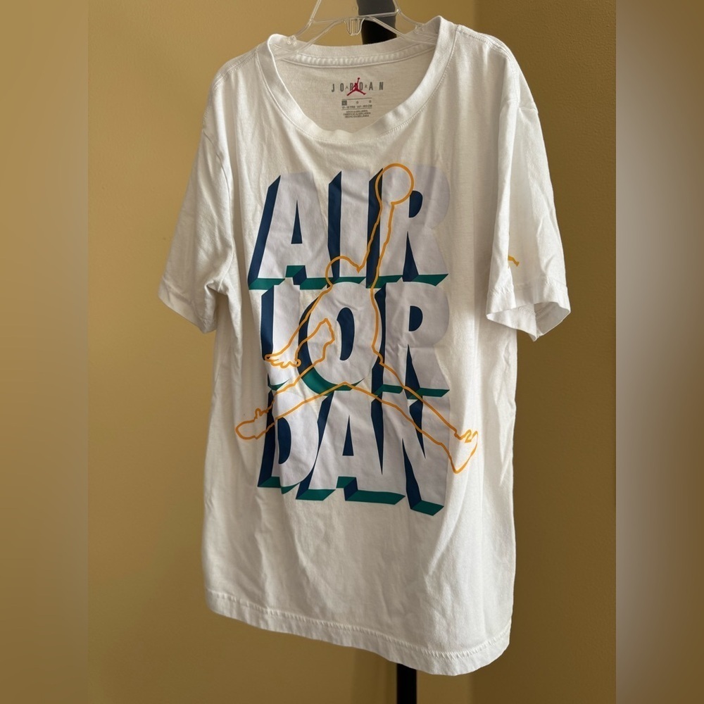 Jordan White Short Sleeve Tee Bold Typography